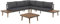 5-Sitzer Lounge Set 4-teilig Akazienholz hellbraun Auflagen dunkles Grau Corato