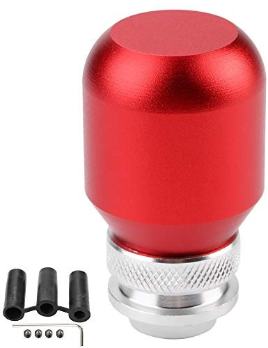 Fydun Auto Schaltknauf Universal Metall Modifikation Manueller Schalthebel Schalthebelhebel Mit 3 Kunststoff Adaptern (Rot)
