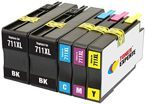 TONER EXPERTE® 5 XL Druckerpatronen kompatibel für 711 711XL DesignJet T520 T120 CZ129A CZ130A CZ131A CZ132A | hohe Kapazität