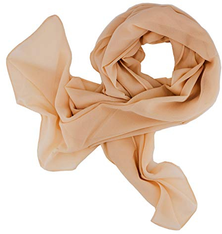 DOLCE ABBRACCIO by RiemTEX Schal Damen SWEET LOVE Stola Chiffon Tuch in 30 Unifarben Schals und Tücher Halstücher XXL Chiffontücher im schlichten Beige Halstuch für jede Jahreszeit (Beige)