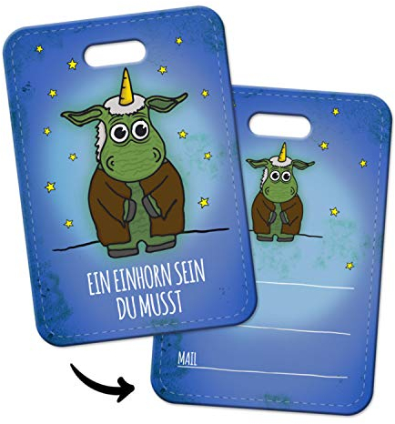 trendaffe Einhorn Gepäckanhänger mit Einhorn Meister Motiv