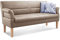 CAVADORE 2,5-Sitzer Kira / Sitzbank für Küche, Esszimmer oder Wohnküche in Lederoptik / Inkl. Armteilverstellung und Federkern / 168 x 94 x 81 / Hochwertiges Mikrofaser: Beige