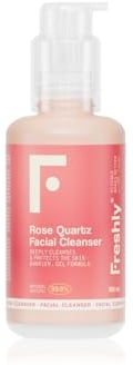 Freshly Cosmetics - Detergente viso al quarzo rosa 99,9% naturale, pH fisiologico, pulisce in profondità senza seccare o irritare, sebo-regolatore, preserva la barriera cutanea 100ml