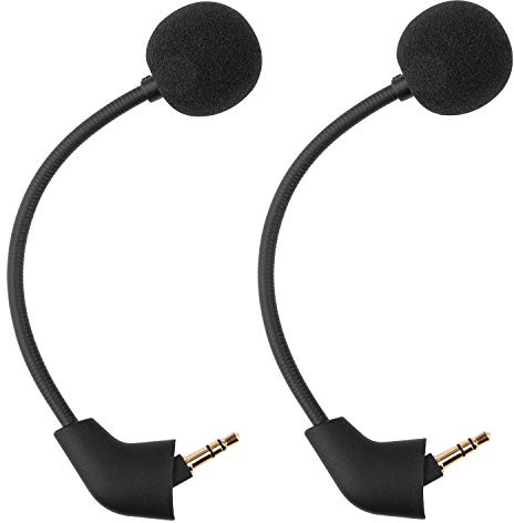 Replacement Microphone for Hyper X Cloud II, Cloud X, Cloud Core, Cloud Pro, and Kingston HyperX Cloud Silver Gaming Headsets - 3.5mm Boom Mic, 2-Pack