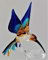 höhenverstellbarer Orchideenstab, Kolibri (braun-hellblau-blau)