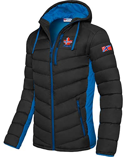 Nebulus Herren Jacke MERIK, warme Outdoorjacke, praktische & vielseitige Übergangs- & Winterjacke, schwarz-kobalt - XL