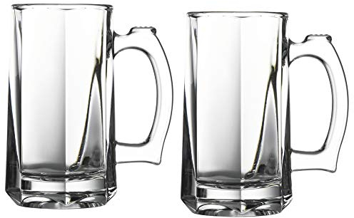 Queensway Home & Dining 355ml Beer Ale Glass Mug Bar Pub Modern Drinking Handle Set of 2/4/6 (2)