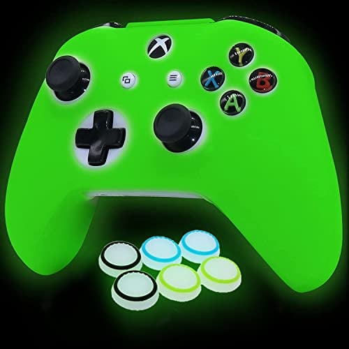 HLRAO Controller Skins Silicone Grip Glow in The Dark Estuche Protector para Xbox One S/X Controller + 6 Grips Accesorios Glow in The Dark.