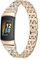 Gimuk Compatible with Fitbit Charge 5 Strap Stainless Steel Metal Bling Rhinestone Sport Replacement Wrist Strap Wristband Bracelet for Fitbit Charge 5 Silver Rose Gold Black (Gold)