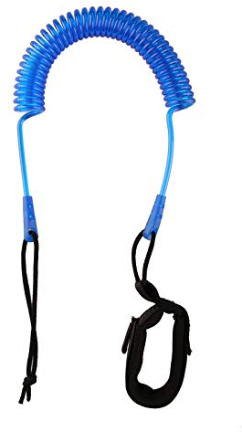 JOIBA Sup Leash Coiled 10' Leash Sup Leg Rope Strap Stand Up Paddle Board Coiled Spring Leg Foot Rope Surfleine für Surfbrett(Blau)