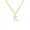 Buchstaben Kette Personalisierte Halskette mit Initial Buchstaben Anhänger Alphabet A-Z Buchstabenkette Damen Gold Kette Namenskette Geschenk für Frauen Weihnachten Geburtstag Valentinstag K
