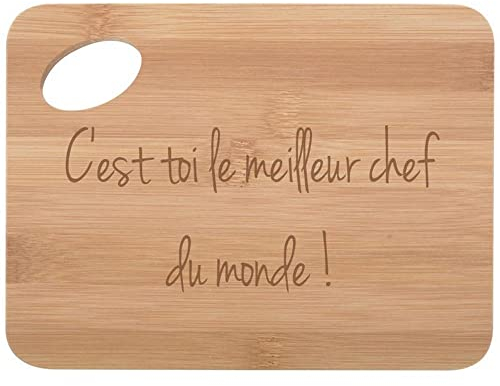 Tabla de Cortar de Madera Personalizada con Texto Grabado - Tabla de Cortar de bambú Personalizada - Grabación de Texto en Tabla de Cocina