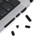 ProElife Juego de 7 Vasos Antipolvo para MacBook Pro 14 y 16.2 M1 Pro/Max A2442/A2485 - Accesorios de Silicona Antisuciedad (Negro)