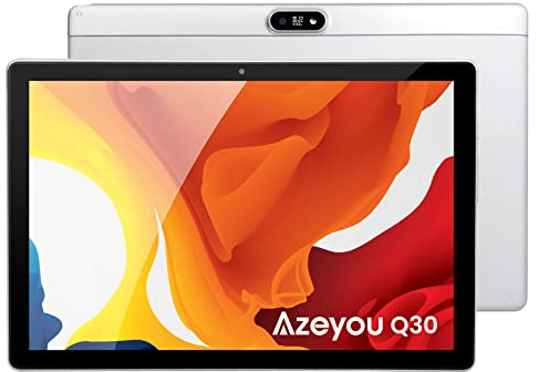 Azeyou Tablet Android da 10 pollici con 3 GB di RAM e 32 GB di memoria, doppia fotocamera da 2 MP e 8 MP, processore quad-core, batteria da 6000 mAh, corpo in metallo, tablet Q10 da 10,1 pollici
