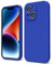 oakxco for iPhone 14 Phone Case Liquid Silicone, Cute Thin Slim Soft Rubber TPU Plain Smooth Gel Cover for Women Girl, Matte Solid Protective & Shockproof, Royal Blue
