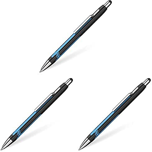 Schneider 138601 Epsilon Druckkugelschreiber (Strichstärke XB, Schreibfarbe: blau, dokumentenechte Mine) schwarz-cyan, 3er Pack