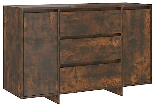 Sideboard with 3 Drawers Smoked Oak 120x41x75 cm Engineered Wood