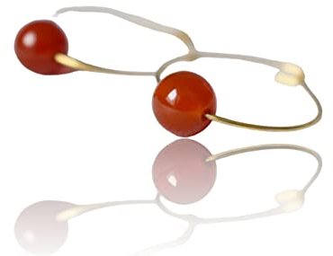 Creolen Karneol, Karneol Gold Ohrringe, Creolen Edelstein Perlen, Boho, Rot, Orange, vergoldete Edelstahl Hoop Ohrringe, Geschenk für Sie