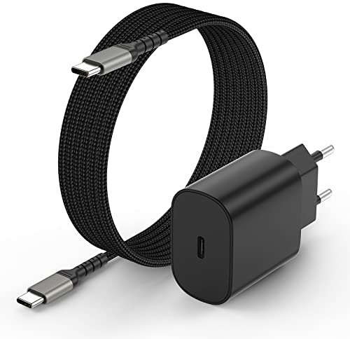 25W USB C Ladegerät, USB C Schnellladegerät mit 2M USB C Kabel, Typ C Fast Charger USB C Netzteil für Samsung S23 S22 S21 S20 A54 A53 A52 A51 A34 A14, iPhone 15/Pro/Pro Max, iPad Air