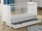 Lettino convertibile in legno massello bianco per neonati, con cassetto sottostante, mobile in legno, si trasforma in un lettino per bambini, 120 x 60 cm o 140 x 70 cm (140 x 70 cm)