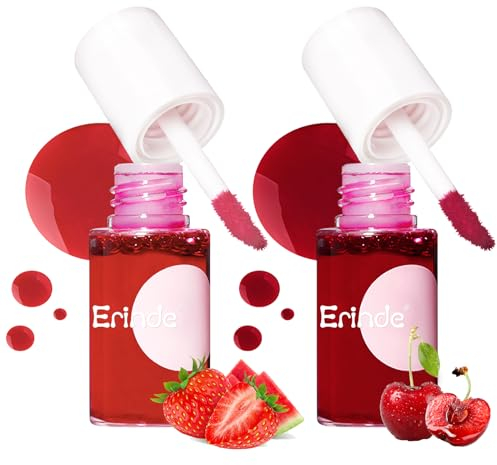 Erinde Lip Tint Stain Makeup, Korean Natural Lip Tint, Lip Stain Tint Waterproof Makeup, Mini Liquid Lipstick, Non-Sticky & Long Lasting#02#04