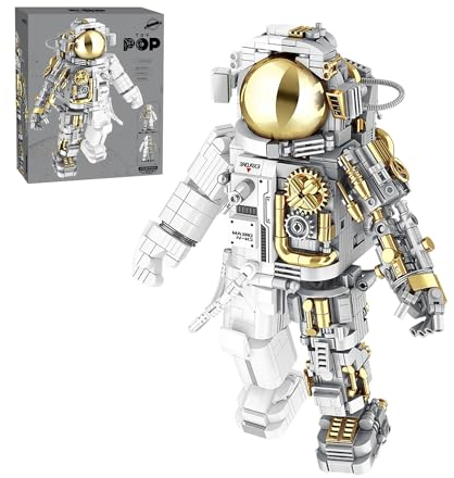 Finger Rock Space Astronaut Bausteine Set, 1088 Teile Halb-Mecha Weltraum Astronaut, Schreibtisch Deko Bauspielzeug mit Displayständer, Idea Geschenke für Erwachsene oder Jugendliche