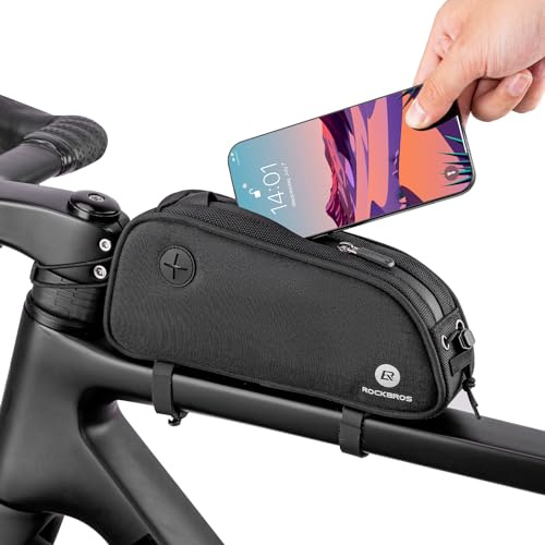ROCKBROS Top Tube Bike Bag Bicycle Top Tube Bag Front Frame Bag Cycling Accessories Bike Pouch Lightweight Portable New Mounting System