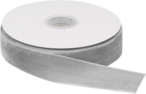 QUARKZMAN 9 Meter Samtband, 2.5cm Weihnachten Velvet Ribbon für Sträuße, DIY Basteln, Geschenkverpackung, Hochzeit Party (Hellgrau)