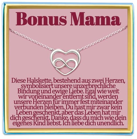 Temulnee Stiefmutter Kette Stiefmama Geschenke für Bonus Mama Geschenk Bonus Mutter Geburtstag Halskette Geschenkideen Muttertag Muttertagsgeschenke Geburtstagesgeschenke Schmuck Damen Frauen