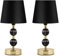 konsimo VULGA Tischlampe 2er Set - Schreibtischlampe für Wohnzimmer, Schlafzimmer und Flur - Tischleuchten Leselampe - Desk Lamp - Lampen Bürolampe Schwarz und Gold