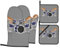 Trukd Jazz Drum Ofenhandschuhe, 2 Handschuhe und 2 Topflappen, für Küche, Mikrowelle, Grill, hitzebeständig