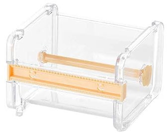 dijiusidy Tape Dispenser Slicer Aufbewahrungsbox Transparenter Kunststoff Bastelbehälter Planer Organizer Schule Büromaterial, Gelb