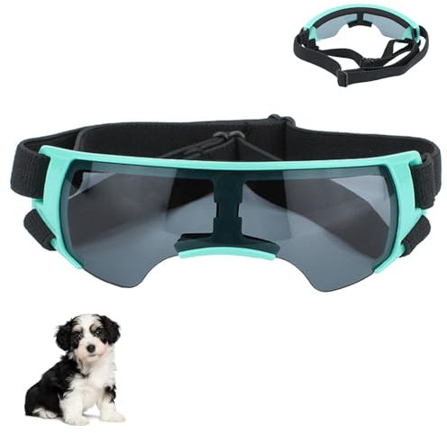 Sonnenbrille für Kleine Hunde, Augenschutz Brille Windschutzbrille,UV-Schutz Hunde Sonnenbrillen,Beschlagfrei,Hundebrille für Haustiere, für Motorrad Hundefahrradkorb Cabrio (Blau)