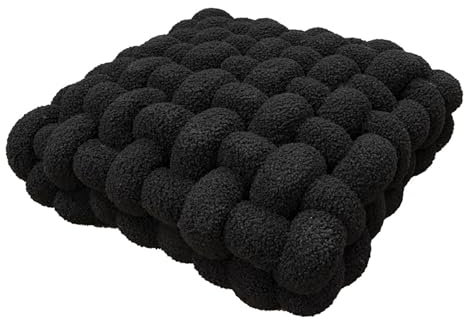BAISHIXIONG Kissen Deko Kuschelkissen Plüsch-Knoten-Ball-Kissen Geknotetes Kissen Knot Kopfkissen Dekokissen flauschig Zierkissen geflochten für Sofa, Bett, dekorativ,K,30×33×12CM
