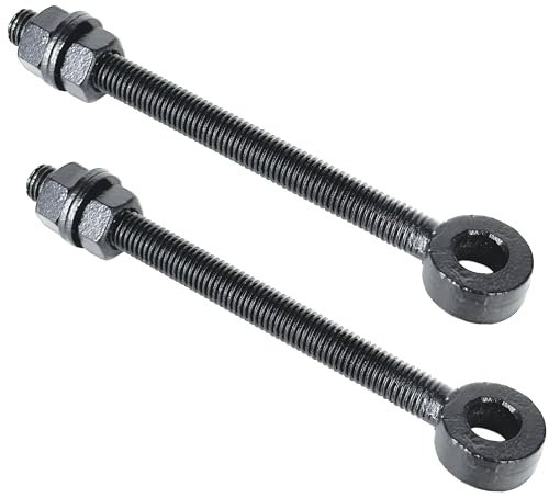 IRONTITE® 2 Pack Black Gate Hinges Eye Bolt, 12mm x 150mm Long. Adjustable Gate Hinges Eye Bolts, Ideal As Garden Gate Hinges For Wrought Iron Gates.