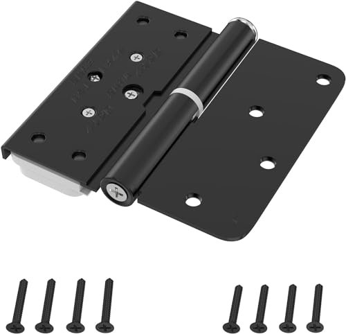 REYIN-CHHN Paquete de 2 bisagras ajustables, bisagra de puerta ajustable de 4 pulgadas, bisagras resistentes con radio cuadrado redondeado de 5/8 pulgadas que ofrecen ajuste vertical y horizontal,