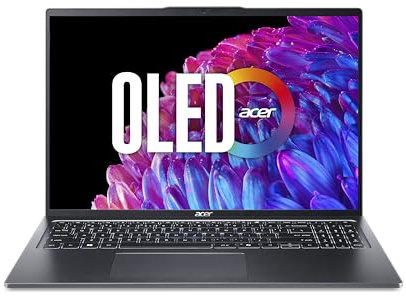 Acer Swift Go 16 SFG16-72 Ordinateur portable 16 3,2 K OLED 120 Hz (Intel® Core™ Ultra 9 Processor 185H, 32 Go RAM, 1024 Go SSD, Windows 11 Home) Argenté Clavier QWERTY espagnol