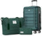 SHOWKOO Koffer Klein Hartschale Leicht ABS+PC Reisekoffer Kabinen Haltbar Handgepäck Sets 4 Rollen TSA-Schloss mit 1 Reisetasche und 1 Kulturtasche, M -Armeegrün