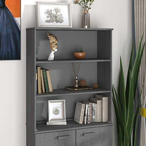 Genérico Wenjingqi-340510 Superior Sideboard, Kiefer, massiv, Dunkelgrau, 85 x 35 x 100 cm