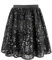 Rolanko Jupe À Sequins pour Filles Taille Élastique Skorts Pailletés Plissés avec Doublure pour Danse d'enfants Fête D'Ansversaire De Princesse, Noir, 10-11 Ans/150