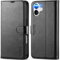 TUCCH Case for iPhone 16 (6.1) 2024 5G, PU Leather Wallet Magnetic Protective Flip Folio Foldable Cover with[RFID Blocking] Card Slots[Viewing Stand][Shockproof TPU] Compatible with iPhone 16, Black