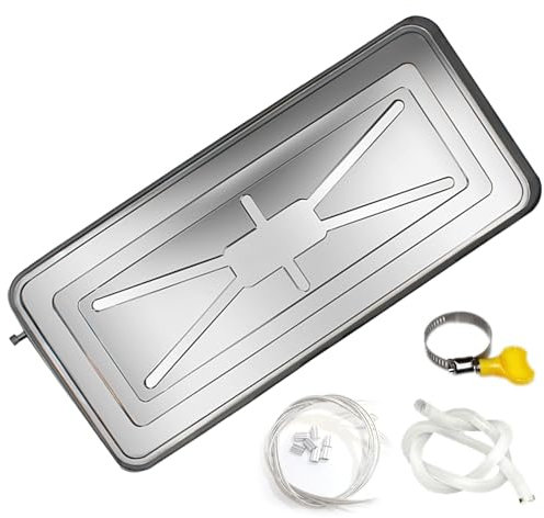 Bandeja Condensados Aire Acondicionado de Acero Inoxidable Recoge Agua Aire Acondicionado, Bandeja de Goteo para Aire Acondicionado con 2m Tubos de Drenaje(5P(100x47cm))