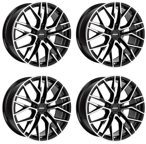 4x Carmani Felgen Alufelgen 20 Ludwig 7,5x17 ET48 5x114,3 black polish kompatibel mit Hyundai i30 Ioniq iX35 Kona Nexo Santa Fe Tucson