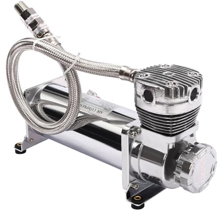 Compressore ad aria da 12 V, compressore d'aria ad alta pressione per auto, moto e utensili pneumatici argento