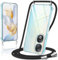 Coiwxmoi Coque avec Cordon pour Honor 90 5G 6,7, Collier Réglable Téléphone Étui Portable Lanyard Case Transparent Ultra Souple Silicone TPU Housse Antichoc Protection Cover pour Honor 90 5G, Noir
