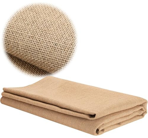 Jute Leinen Stoff Meterware Leinenstoff - 200 x 160cm Jutestoff Polsterstoff, für DIY Haus Vorhangstoff Tischdecken Kissen Taschen Gartenarbeite