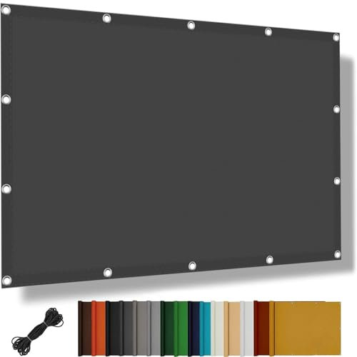 Tenda a Vela Ombreggiante Impermeabile Rettangolare 3 x 4.5 m Protezione Solare, Antivento Vele Ombreggianti Rettangolare Telo Ombreggiante Parasole per Giardino, Balcone, Grigio Scuro