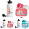 wolga-kreativ Personalisiertes Set Mepal Campus Brotdose Kinder mit Fächern und Alu Trinkflasche Kinder mit Namen, Vesperdose Einhorn Geschenk für Schule, Kindergarten Einschulung