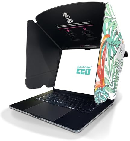Laptop Sonnenschutz (L, Dschungel), SunShader Eco, recycelbarer mehrschichtiger Karton, Laptop-Sonnenschutz für Arbeiten im Freien & Sichtschutz - Patent 10963010