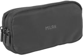 MILAN® Federmäppchen mit 3 Reißverschlüssen, Serie Shadow, Schwarz